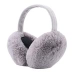 SEDEX Ear Muffs Women Girls Skiing Accessories Fluffy Foldable Adults Earmuffs Thermal Ear Warmer Protection from Wind Ladies Gift for Winter, Grey