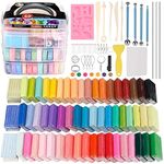 CiaraQ Polymer Clay-Oven Baked Modeling Clay with Sculpting Tools, 60 Colors, 4.7 lbs