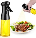 JICOOT Oil Sprayer For Cooking, 210Ml Glass Olive Oil Sprayer Mister, Olive Oil Spray Bottle, Kitchen Gadgets Accessories For Air Fryer, Canola Oil Spritzer, Used For Salad Making (Black, White)