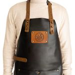 Personalised Engraved Leather BBQ Apron - Personalised Leather BBQ Apron Engraved with Your Name or Text of Choice, Various Designs & Fonts available, Real Buffalo Leather, Size Adjustable