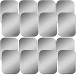 SALEX Phone Metal Stickers for Magnetic Mount. Replacement Set of 16 Magnet Metal Plates Inside Cell Phone Case. Silver Sticky 3M Adhesive Backing Car Small Rectangular Iron Discs for Holder Crafts