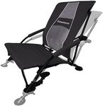 STRONGBACK Beach Chairs - Low Gravity Recliner Portable Beach Chair - with Built-in Lumbar Support, Heavy Duty Folding Beach Chairs, Great for Travel, Black/Gen 1