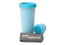 Dexas MudBuster Portable Pet Cleaning Kit with Dog Paw Washer, Pet Bathing Brush, Microfiber Towel, Large, Blue