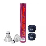 Li-Ning Champ Speed 76 Feather Shuttlecock with 2 Gp-20 (Black) Badminton Raquets Grip