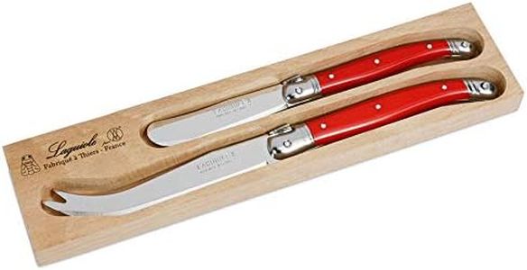 Laguiole by Andre Verdier Debutant Cheese Knife Set, Red, (Pack of 2), AV-2PC-CHEESE-R