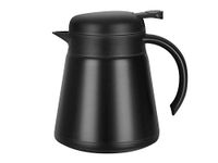 Luvan 27OZ 304 18/10 Stainless Steel Thermal Carafe/Double Walled Vacuum Insulated Coffee Pot with Press Button Top,12+ Hrs Heat&Cold Retention,BPA Free,for Coffee,Tea,Beverage etc (800ML Black)