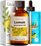 Gya Labs Lemon Essential Oil for Skin - Huge 4 Fl Oz - 100% Pure Natural Lemon Oil Essential Oil for Diffuser - Lemon Essential Oil for Cleaning, Refreshing Scent for Aromatherapy, DIY, Candle Making
