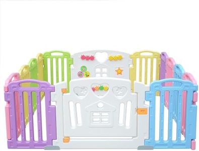 LIVINGbasics Baby Playpen 14 Panel Kids Activity Centre BPA-Free Safety Play Yard For Home Indoor Outdoor