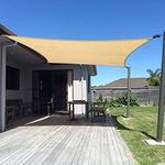 SUNNY GUARD 8' x 12' Sand Rectangle Sun Shade Sail UV Block for Outdoor Patio Garden