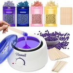 Waxing Kits Wax Full Kit, Wax Warmer Hair Removal Kit with 4 * 100g Waxing Beads & 30 Waxing Sticks,at Home Wax Kit for Bikini/Eyebrows/Face -Waxing Kit for Women/Men