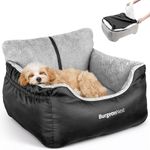 BurgeonNest Dog Car Seat for Small Dogs, Soft Booster Carseat, Oxford Fabric, Detachable and Washable, with Storage Pockets, Black, Under 25 lbs (SA1)
