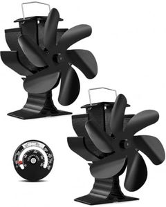 HIDALIFE 2 Pack Wood Stove Fan Heat Powered Fan