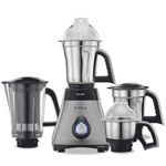 Preethi Steel Supreme Mixer Grinder for Kitchen, 750 Watt Mixie, 4 jars - Super Extractor juicer Jar, 5yr Warranty & Lifelong Free Service (MG-208)