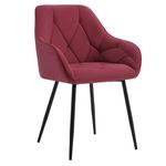 WOLTU Dining Chair Kitchen Chair Upholstered Living Room Chair with Backrest, Armrests, Metal Legs, Ergonomic Chair for Lounge, Office, Dressing Table Chair, Velvet,Burgundy