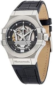 Maserati Montre pour Homme, Collection Potenza, Mouvement mécanique Automatique, à Trois Aiguilles, en Acier et Cuir - R8821108001