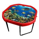 Simpa Childrens Kids Tuff Spot Red Mixing Play Tray + Deep Sea Adventure Mat Insert with Height Adjustable Stand