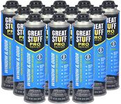 GREAT STUFF PRO Window and Door - Polyurethane Foam Sealant. Air Tight, Water Resistant Seal. Low Expansion, Insulating Foam. Off White, Pack of 12. Applicator Gun Not Included