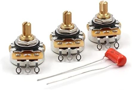 CTS 250K Short Split Shaft Audio Pots - 450G Series - Lot of 3 (3X) + .022uf Orange Drop cap for Fender Strat