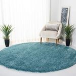 Carpets for Living Room Handwoven Super Soft Modern Area Premium Shag Collection Rugs Carpet 12x12 Feet Round Aqua Blue Sky