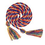 sourcing map Graduation Honor Cord 67" with Tassel Polyester Braided Honor Cord Graduation Ropes for Graduation Party Ceremonies Graduates, Blue/Red/Yellow