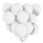 White Balloons 100 Pack 12 Inch Thicken Latex White Helium balloon With 2 Rolls of Balloon Ribbon Romantic Balloon Party Decorations for Birthday Wedding Engagement Baby Shower Festival Decor Supplies