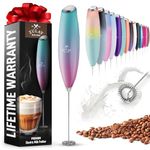 Zulay New Titanium Motor Milk Frother (Without Stand) - Handheld Frother Whisk, Milk Foamer Frother, Mini Blender and Electric Mixer for Coffee, Frappe, Latte, Matcha, Budget No Stand - Bubblegum