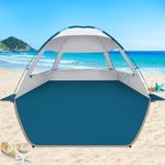 COMMOUDS Beach Tent Sun Shade for 3/4-5/6-7/8-10 Person, UPF 50+ Beach Sun Shelter Canopy Tent, Lightweight, Easy Set Up and Carry