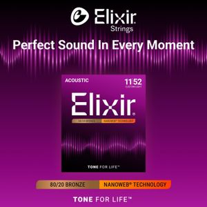 Elixir 80/20 Bronze Acoustic Guitar Strings – Bright Tone