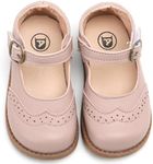 DADAWEN Girl's Classic Mary Jane School Uniform Shoes Flat Dress Shoes Pink US Size 9 M Toddler