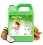 TropiClean Dog Shampoo Grooming Supplies - Luxury 2-in-1 Shampoo & Conditioner - Dog and Cat Shampoo & Conditioner - Derived from Natural Ingredients - Used by Groomers - Papaya & Coconut, 3.8L