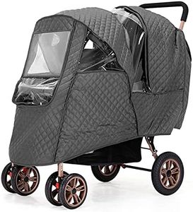 Double Stroller Winter Rain Cover ,Winter Cover for Double Tandem Stroller ,Big Size Universal Rain and Wind Cover (Double Stroller)