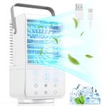 Portable Air Cooler, AONELAS 4 in 1 Portable Air Conditioner, 1000ML Large Capacity Evaporative Cooler with LED Screen, 2 Spray Modes and 7 Colors Lights, Mini Personal Air Conditioner for Room Office