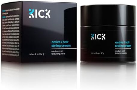 Hair Cream for Men by Kick - Non-Greasy, Non-Stiff Forming Cream - Powerful, Clean, All Day Hold Styling Cream for Men Restores Damaged, Dry Hair W/Argan and Coconut Oil