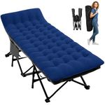 Palawano Camping Bed for Adults with Mattress, Folding Bed for Sleeping, 75 x 28 Extra Wide 600D Double Layer Oxford Travel Cot with Carry Bag for Guest, Camping, Travel & Home