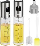 Lifhety Oil Spray Bottle 2 Pack, 100ml Olive Oil Sprayer for Cooking Air Fryer, Kitchen, Glass Oil Dispenser Leakproof with Large Funnel
