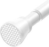 Fvonzn Tension Curtain Rod 28 to 48 Inches, White Tension Rod Adjustable Curtain Rod Non-Slip Shower Curtain Rod No Drill Shower Rod Spring Tension Shower Curtain Rod Bathroom Curtain Rod