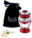 Angel Wings & Heart Cremation Urn (Red Shimmer, Large)' (Red Glossy, Single - Miniatue)