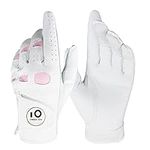 FINGER TEN New Women Ladies All Weather Cabretta Leather Grip Golf Glove with Magnetic Ball Marker 1 Pack Worn on Left Hand for Right Handed Golfer Lh Value Pack (Small, Left)