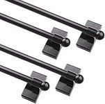 Coquilles Multi-Use Adjustable Magnetic Curtain Rods for Doors, Windows, Tool Boxes, 9-16 Inch, Easy Installation，4-Pack，Black