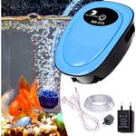 RS Electrical RS-313 Air Pump for Aquarium Fish Tank with Rechargeable Lithium Battery and Free Airtube & Air Stone | Power : 1W | Output : 1.5L/min | Pressure : 0.01pa