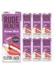 Rude Health 6 x 1 Litre Organic Brown Rice Dairy-Alt Milk, 100% Natural Organic Drink, Lactose Free, Dairy Free & Gluten-Free, Unsweetened, Award-Winning, Healthy & Vegan, 100% Recyclable Packaging