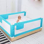 SAFE-O-KID® Slumber Plain Bed Rail Guard with 1 Year Warranty Blue (5Ft/152CM) Pack of 3