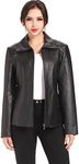 BGSD Women Tina Lambskin Leather Scuba Jacket (Also available in Plus Size & Petite), Black, Large