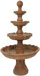 Sunnydaze 80-Inch H Outdoor Water Fountain with Ball Top - Large Tiered Water Feature for The Patio or Backyard