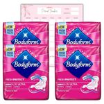 Body Form 10 Ultra Sanitary Towels with Wings Pack of 4, 40 (10 x4 Packs) Perfume Free Period Pads, Normal Flow Cour-V Ultra with Caliko Period Tracker