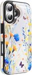 PASNEW for iPhone Wallet Case with Card Holder,Double Magnetic Clasp Card Slots Case,Floral Flower Back Flip Book PU Leather Protective Cover for iPhone Case Women Girl,Floral 6.1"