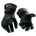 Watson Gloves Low Rider Motorcycle Glove - Cowhide Leather, Wing Thumb, Slip-on Cuff with Hook and Loop Strap, Made in Canada (834, Large)