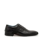 Oswin Hyde Dexter Men Lace-Up Oxford Shoes Handcrafted Leather with Elegant Side Detail Tape for Formal Events Black