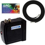 Master Model C16-B - Black Mini Airbrush Air Compressor with 6 Foot Braided Air Hose with 1/8 in. Ends