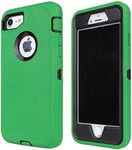 Annymall Case Compatible for iPhone 8 & iPhone 7, Heavy Duty [with Kickstand] [Built-in Screen Protector] Tough 4 in1 Rugged Shorkproof Cover for Apple iPhone 7 / iPhone 8 (Green/Black)